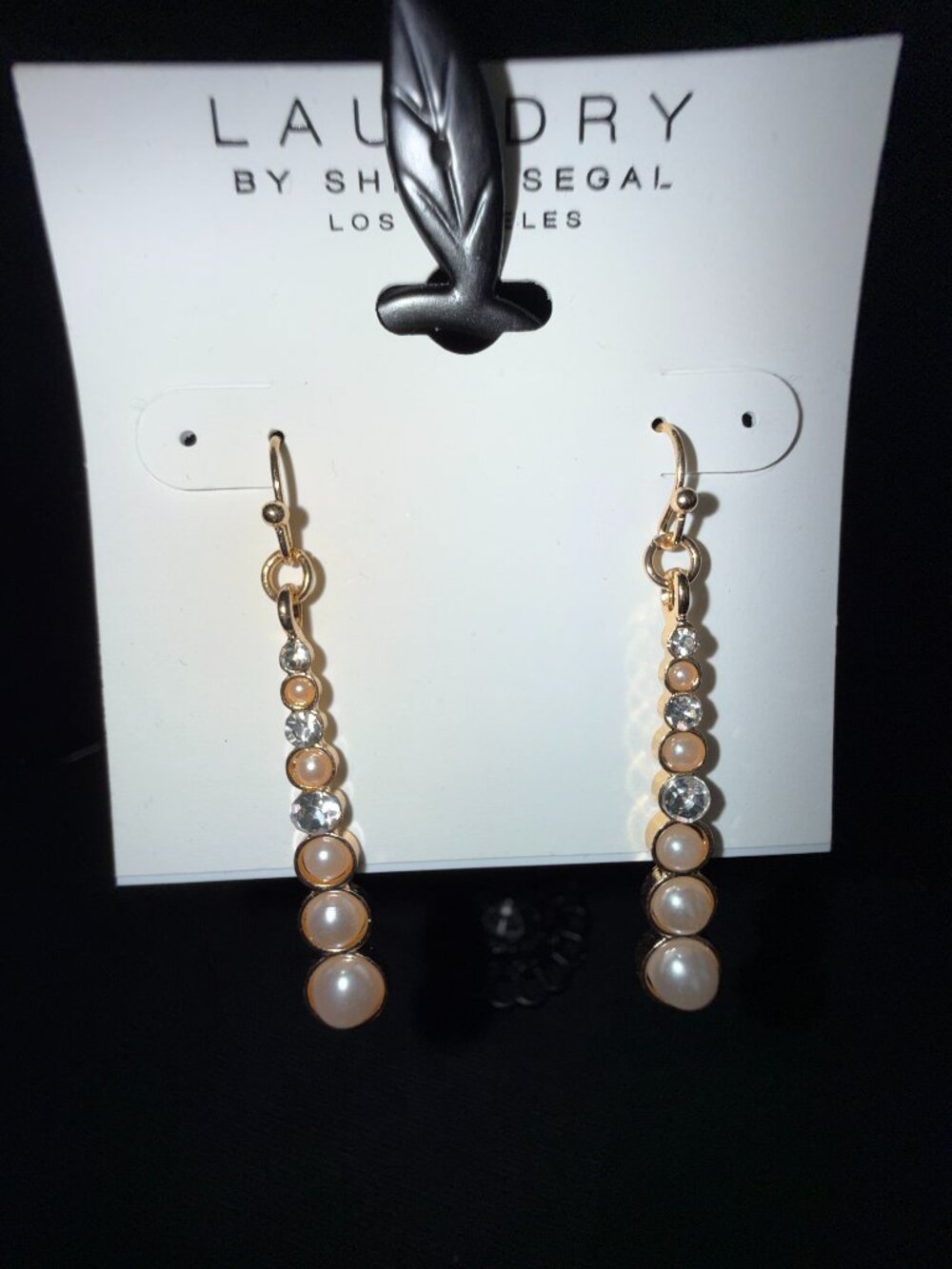 Laundry by Shelli‎ Segal Gold Tone Graduated Drop Design w/Faux Pearls NWTS